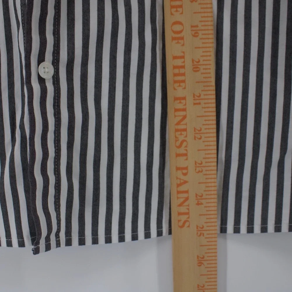 J. Jill Womens Grey White Striped Sleeveless Shirt Large Nautical Preppy Contemp - Picture 7 of 7